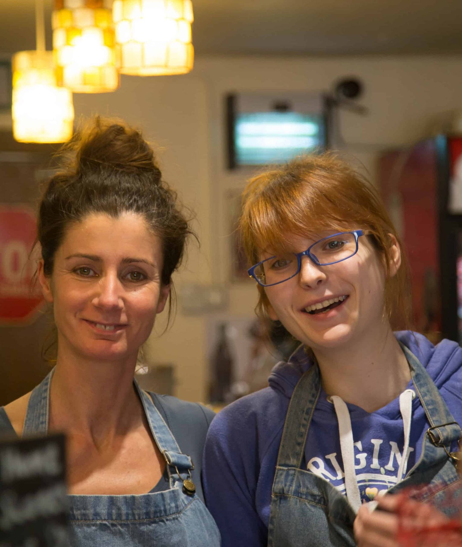 Two girls staring at the camera